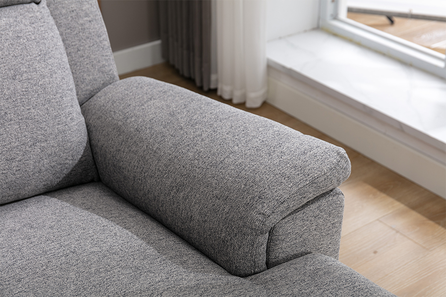 RC-7088 두꺼운 폴리 에스테르 패브릭 수동 안정 안락 안락 의자 팔걸이와 쿠션이있는 단면 소파